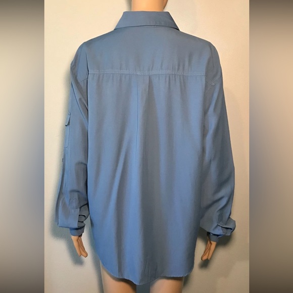 Vintage Taylor & Henry Men's Shirt Size L Blue Button Down Pockets Long Sleeve - Picture 2 of 10